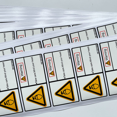 Label Tahan Air Peringatan Stiker Kemasan Vinyl Logo Kustom