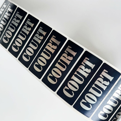 Stiker Label Kustom Mencetak Silver Foil PET Business Logo Label kemasan produk