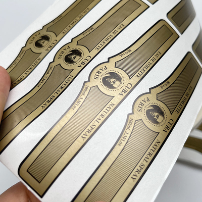 Stiker Perekat Diri Tahan Air Produk Kosmetik Pencetakan Logo Label Botol Parfum