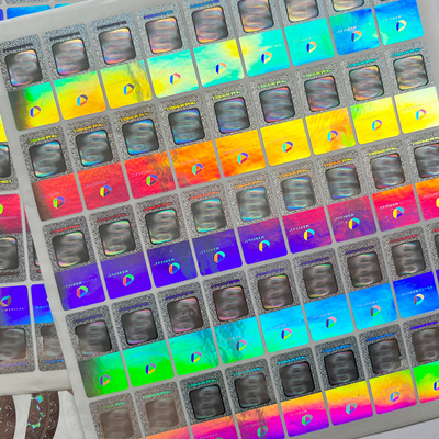 Logo Disesuaikan Membuat Label Stiker Holografik Efek Pelangi Stiker Hologram Kustom