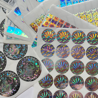 Logo Disesuaikan Membuat Label Stiker Holografik Efek Pelangi Stiker Hologram Kustom