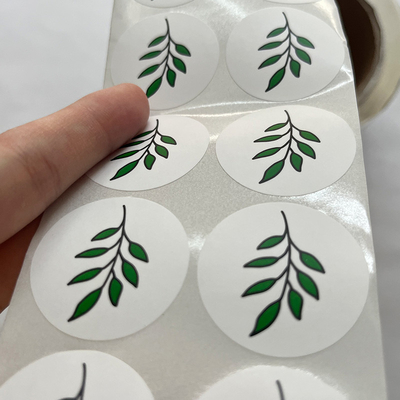 Kustom Setiap Gambar Teks Perekat Mencetak Stiker Label Bulat, Lingkaran Stiker Vinyl Tahan Air Gulung Label Pribadi