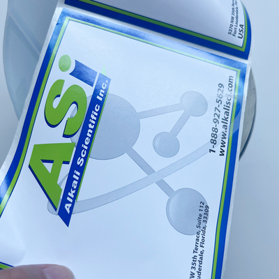Custom Printing Vinyl Label Sticker Kertas Sintetis Die Cut Roll Untuk Mesin Pelabelan