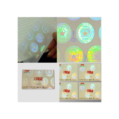 Bentuk Kustom ID Die Cut Stiker Hologram Transparan, Stiker Hologram Tamper Proof