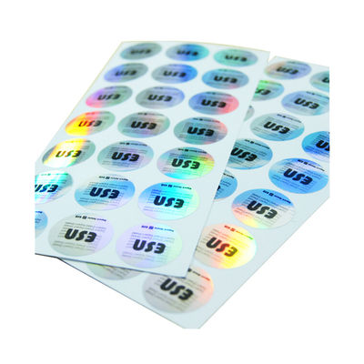 Stiker Hologram Keamanan Die Cut Tahan Air, Stiker Asli Hologram