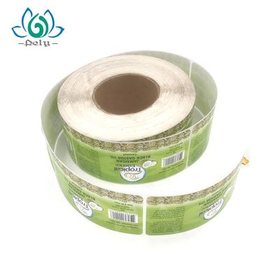 Label Perekat Diri Cetak Tahan Air Kustom Pada Gulungan Untuk Botol Air