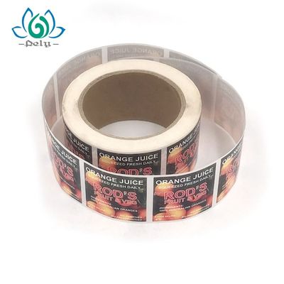 Label Perekat Diri Cetak Tahan Air Kustom Pada Gulungan Untuk Botol Air