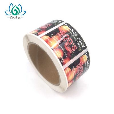 Label Perekat Diri Cetak Tahan Air Kustom Pada Gulungan Untuk Botol Air
