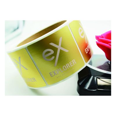 Huruf Vinyl Perekat Cetak Tinggi Logam Foil Emas Label Stiker Tahan Air