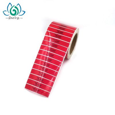 Bahan PET Stiker SGS Custom Tamper Evident dalam gulungan