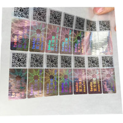 Label Keamanan Matte Lamination Tamper Evident, Stiker Holografik Transparan