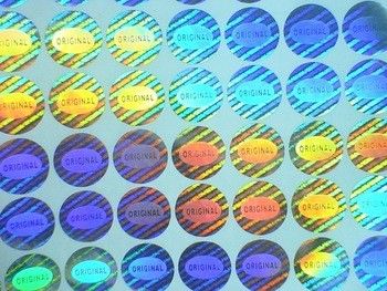 Stiker Hologram Perak Warna CMYK ISO9001 2008, Stiker Hologram Keamanan Khusus