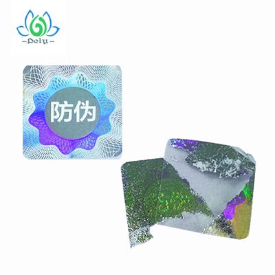 Label Stiker Hologram Foil Perak Berlaku Mengkilap, Stiker Clear Tamper Proof