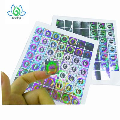 Label Stiker Hologram Foil Perak Berlaku Mengkilap, Stiker Clear Tamper Proof