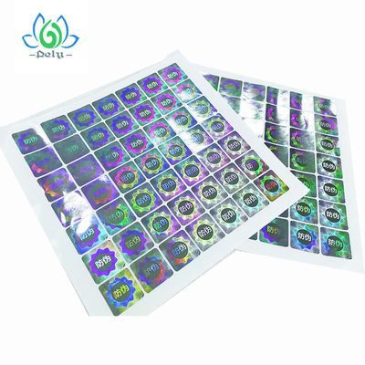 Label Stiker Hologram Foil Perak Berlaku Mengkilap, Stiker Clear Tamper Proof