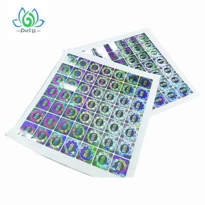 Label Stiker Hologram Foil Perak Berlaku Mengkilap, Stiker Clear Tamper Proof