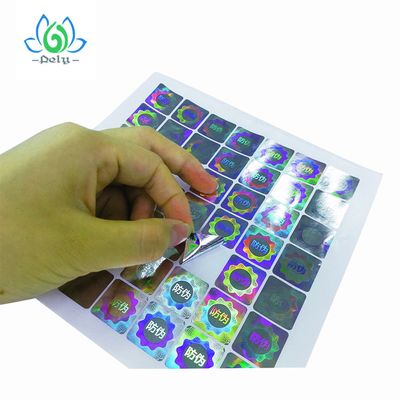 Label Stiker Hologram Foil Perak Berlaku Mengkilap, Stiker Clear Tamper Proof