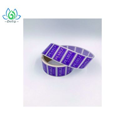 Stiker Tamper Tahan Air Biru Untuk Guci Mencetak Label Perekat Diri Di Atas Gulungan