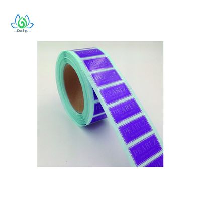 Stiker Tamper Tahan Air Biru Untuk Guci Mencetak Label Perekat Diri Di Atas Gulungan