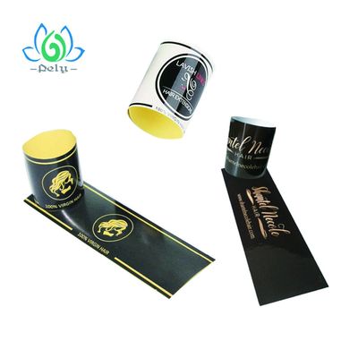 Label Segel Keamanan Ekstensi Rambut Kustom, Label Bundel Rambut