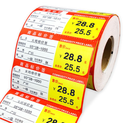 Label Rak Label Rak Supermarket CMYK Flexographic Untuk Toko Kelontong