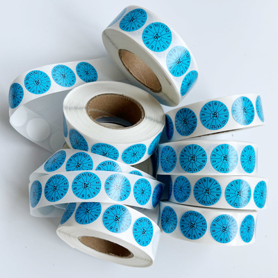 Stiker Pemadam Api Vinyl Tahan Air Label Bulat 20mm Biru