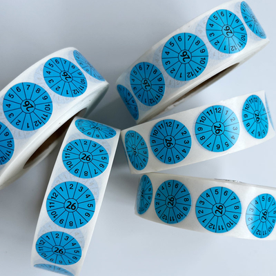 Stiker Pemadam Api Vinyl Tahan Air Label Bulat 20mm Biru