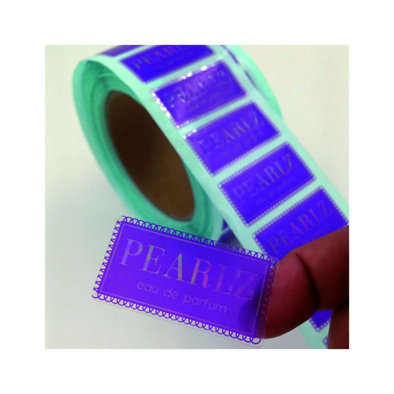 Stiker Tamper Tahan Air Biru Untuk Guci Mencetak Label Perekat Diri Di Atas Gulungan