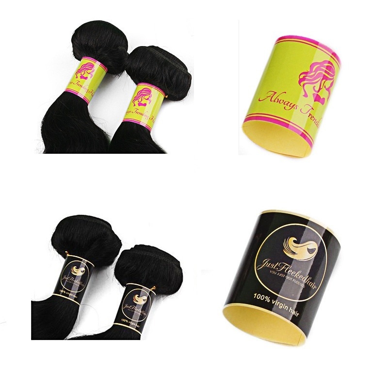 Label Bundel Rambut Kustom PVC PET ISO9001 Tag Stiker Hologram